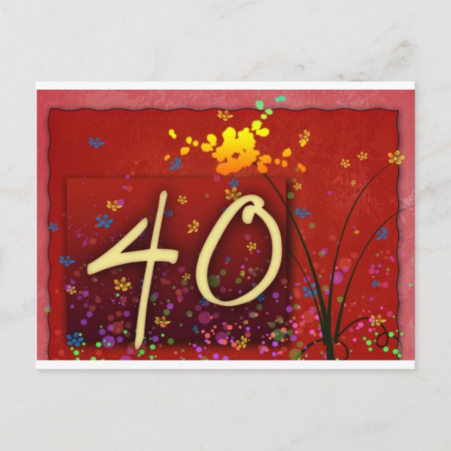 Postal ¡Feliz cumpleaños 40! (Anverso)