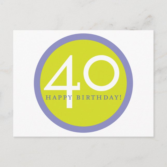 Postal ¡Feliz cumpleaños, 40! (Anverso)