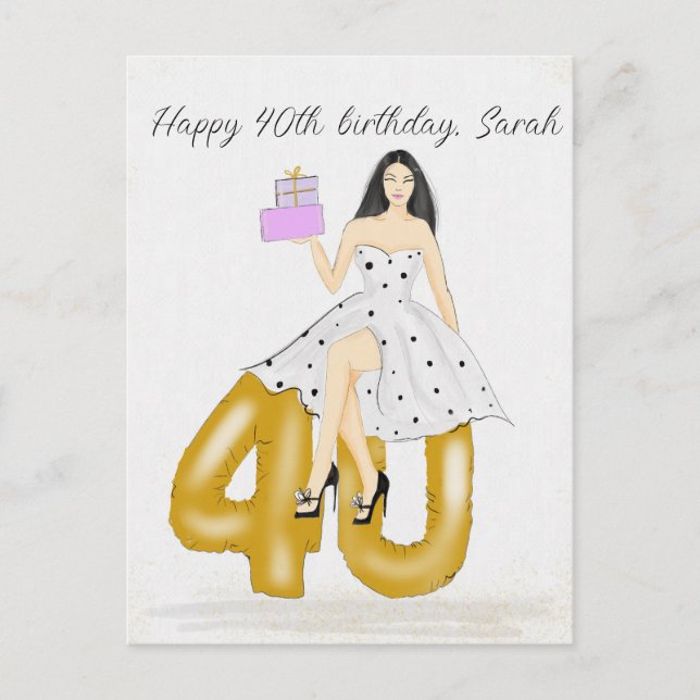 Postal Feliz cumpleaños 40 (Anverso)