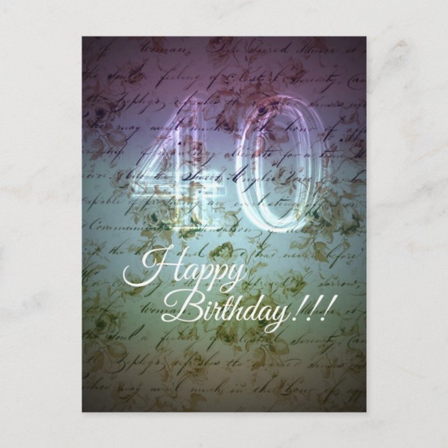 Postal ¡¡¡Feliz cumpleaños!!! 40.ª (Anverso)