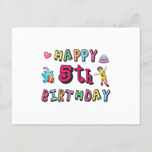 Postal Feliz cumpleaños 5 Quinto cumpleaños deseos de cum