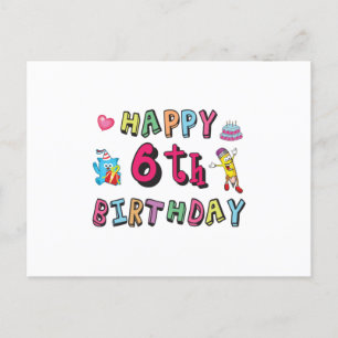 Postal Feliz cumpleaños 6 Cumpleaños sorpresa para un niñ