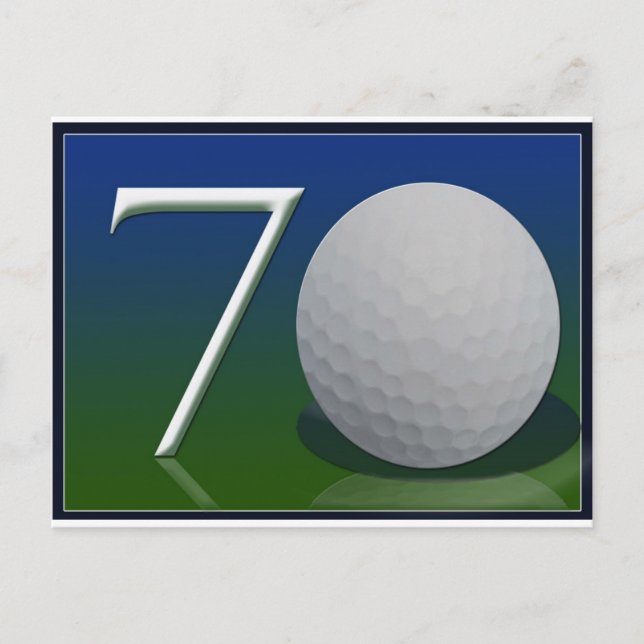 Postal Feliz cumpleaños 70 para el fanático del golf (Anverso)
