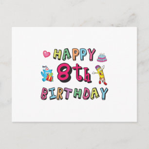 Postal Feliz cumpleaños 8. Deseos de cumpleaños número 8