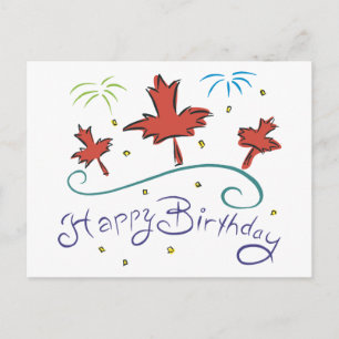 Postal Feliz cumpleaños a Canadá