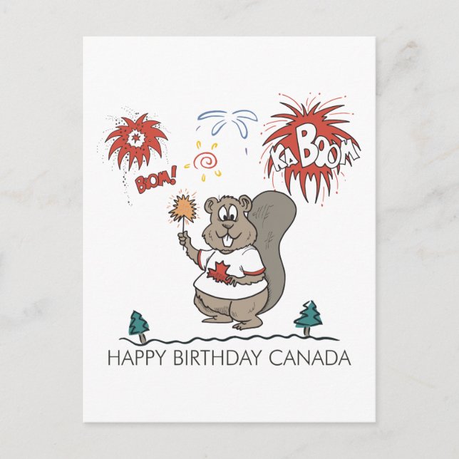 Postal Feliz cumpleaños a Canadá (Anverso)