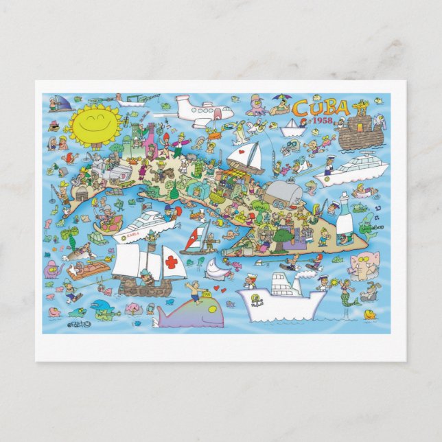 Postal Feliz cumpleaños a Cuba (Anverso)