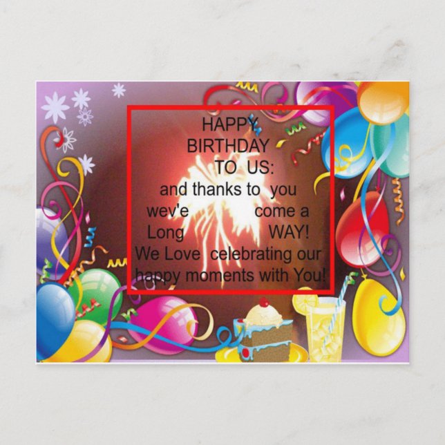 Postal Feliz cumpleaños a la imprenta de arte estadounide (Anverso)