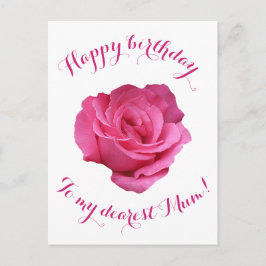 Postal Feliz cumpleaños a la Mamá bonito rosa rosa rosa a