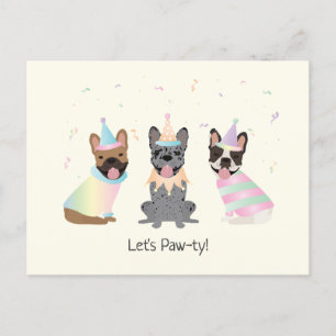 Postal Feliz cumpleaños a los Bulldoges franceses