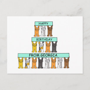 Postal Feliz cumpleaños a los gatos Personalizados de Geo
