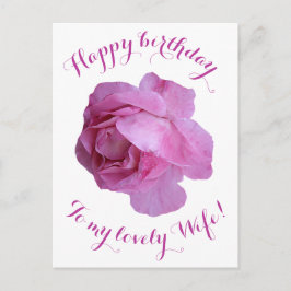 Postal Feliz cumpleaños a mi esposa bonito rosa rosa flor
