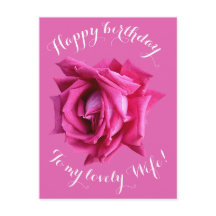 Feliz cumpleaños a su esposa rosa rosado caliente 