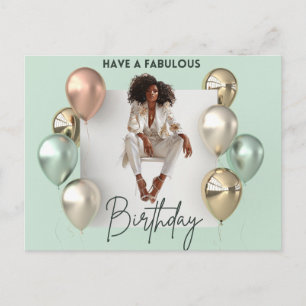 Postal Feliz Cumpleaños a Ti Hermana Melanina Reina Negra