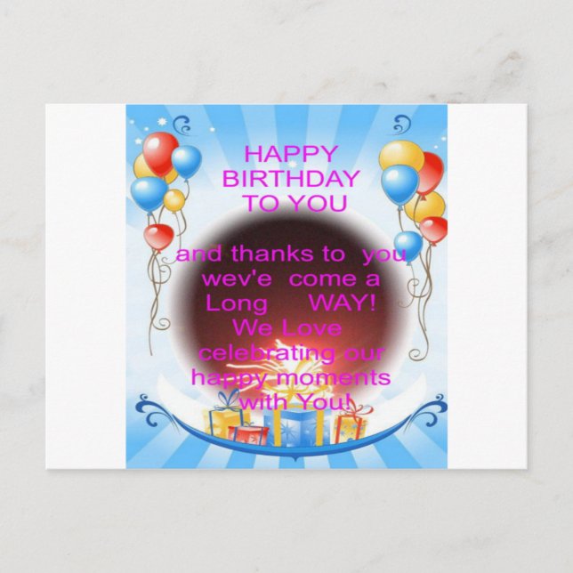 Postal Feliz cumpleaños a tu arte Imprimir (Anverso)