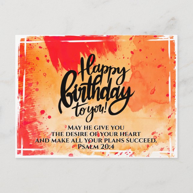 Postal Feliz cumpleaños a tu biblia Verse (Anverso)
