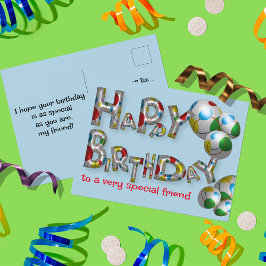 Postal Feliz Cumpleaños a un Amigo Muy Especial Tipografí