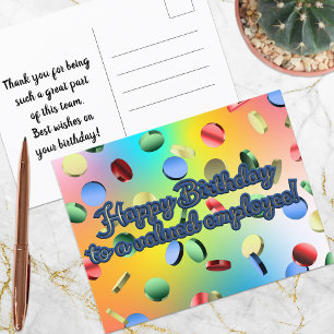 Postal Feliz Cumpleaños a un Empleado Valioso