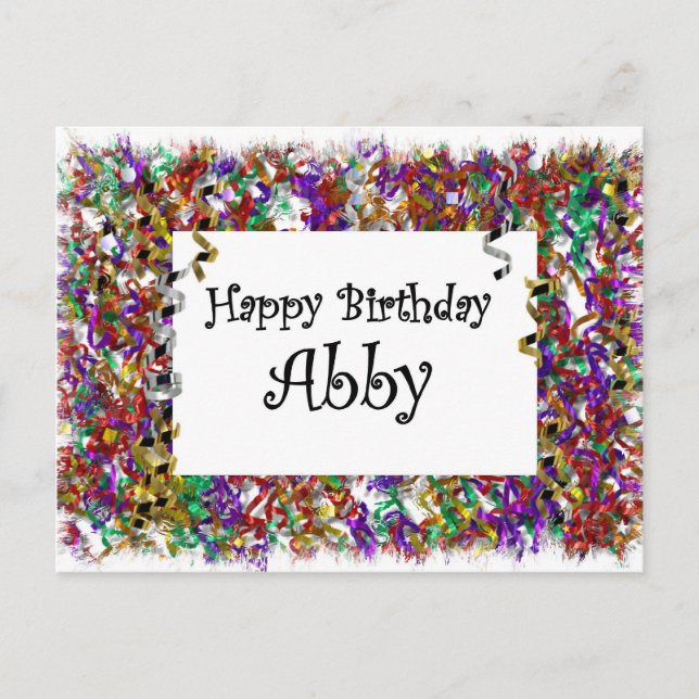 Postal Feliz cumpleaños Abby (Anverso)