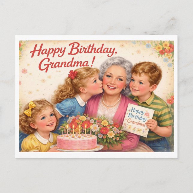 Postal Feliz cumpleaños abuela (Anverso)