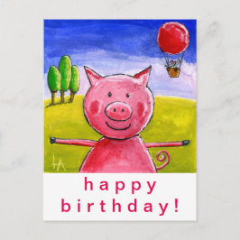Postal Feliz cumpleaños al cerdo