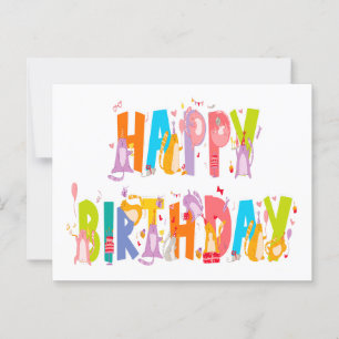 Postal Feliz Cumpleaños Amante de los Gatos Divertidos Ce