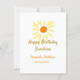 Postal Feliz cumpleaños amarillo naranja sol boho