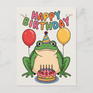 Postal Feliz Cumpleaños Amigos Familia Rana Divertida