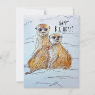 Postal Feliz cumpleaños animales de vida silvestre surica