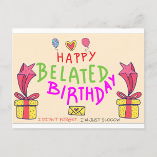Postal feliz cumpleaños atrasado