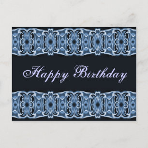 Postal Feliz cumpleaños azul negro