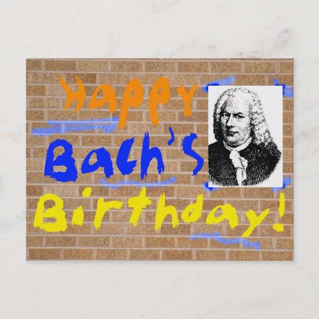 Postal Feliz cumpleaños, Bach (Anverso)