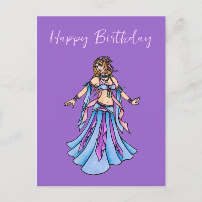 Postal Feliz Cumpleaños Bailarina del Vientre (Anverso)