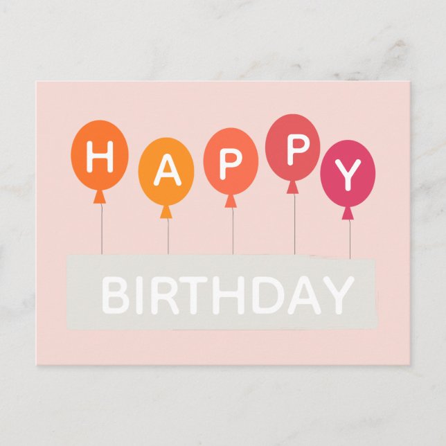 Postal Feliz cumpleaños, bailes coloridos (Anverso)