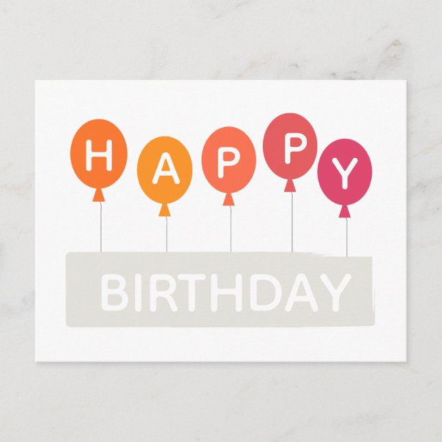 Postal Feliz cumpleaños, bailes coloridos (Anverso)