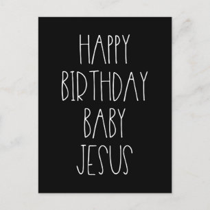 Postal Feliz cumpleaños bebé Jesús Navidades graciosos