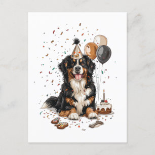 Postal Feliz cumpleaños Bernese Mountain Dog