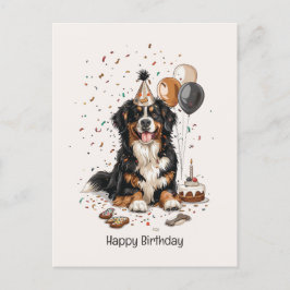 Postal Feliz cumpleaños Bernese Mountain Dog