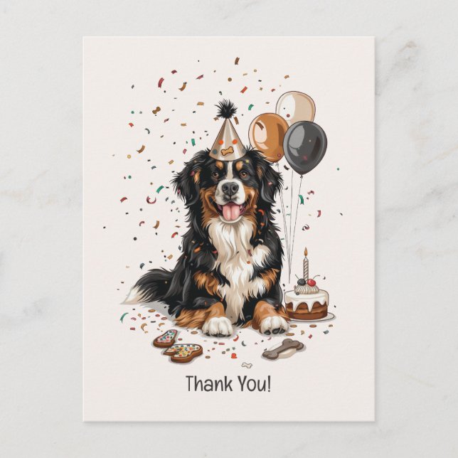 Postal Feliz cumpleaños Bernese Mountain Dog (Anverso)