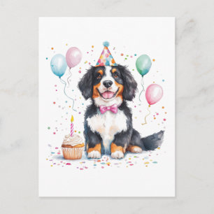 Postal Feliz cumpleaños Bernese Mountain Dog
