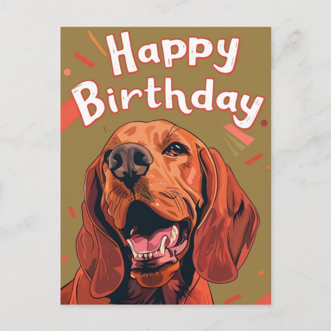 Postal Feliz cumpleaños Bloodhound  (Anverso)
