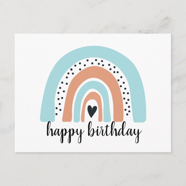 Postal Feliz cumpleaños, Blue Peach (Anverso)