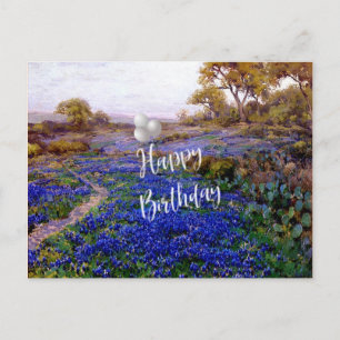 Postal Feliz cumpleaños - Bluebonnets en Twilight,