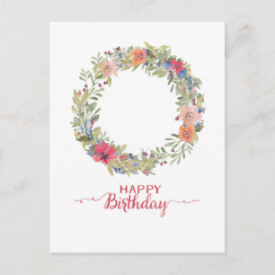 Postal Feliz Cumpleaños Blumenkranz Aquarela
