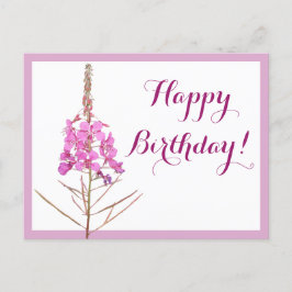 Postal Feliz cumpleaños bonito rosa floral lindo