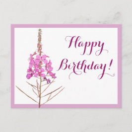 Postal Feliz cumpleaños bonito rosa floral lindo