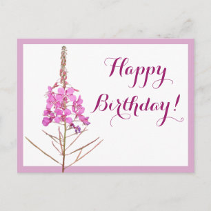 Postal Feliz cumpleaños bonito rosa floral lindo