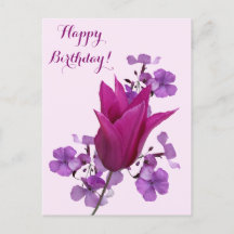 Feliz cumpleaños bonito tulipán rosa floral hermos