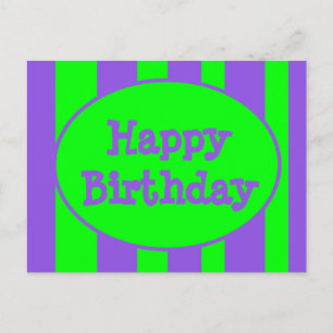 Postal Feliz cumpleaños, brillantes franjas