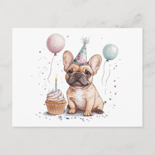 Postal Feliz Cumpleaños Bulldog Francés